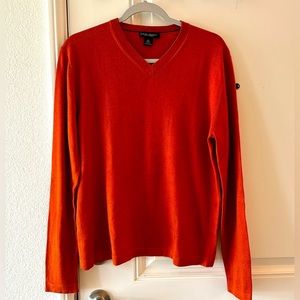 Silk Cashmere V-Neck sweater in Orange by Banana Republic